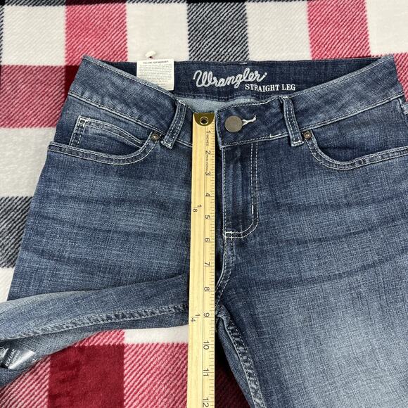 Wrangler Jeans Womens 29/7x34 Straight Leg Mid Rise Dark Wash 1009MWTMS - Picture 8 of 11